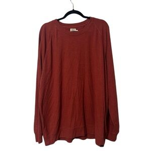 Faherty Rust Organic Cotton Blend Long Sleeve Pull Over Sweater/thermal XXL